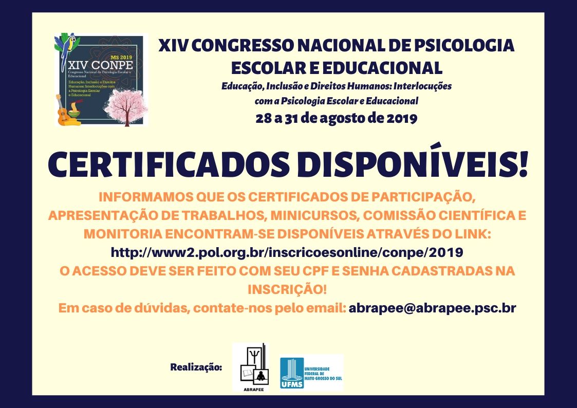XIV CONGRESSO NACIONAL DE PSICOLOGIA ESCOLAR E EDUCACIONAL (1)